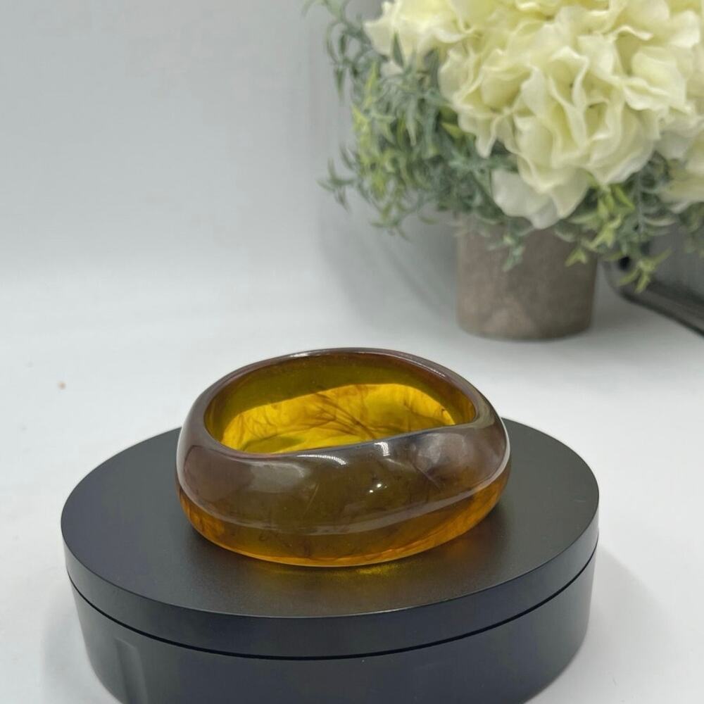 Vintage Amber Rootbeer Honey Lemon Apple Juice‎ Bakelite Marbled Bangle Bracelet